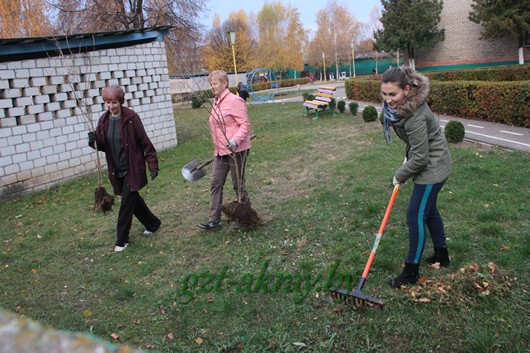 На субботник вышли работники дошкольного центра развития ребенка