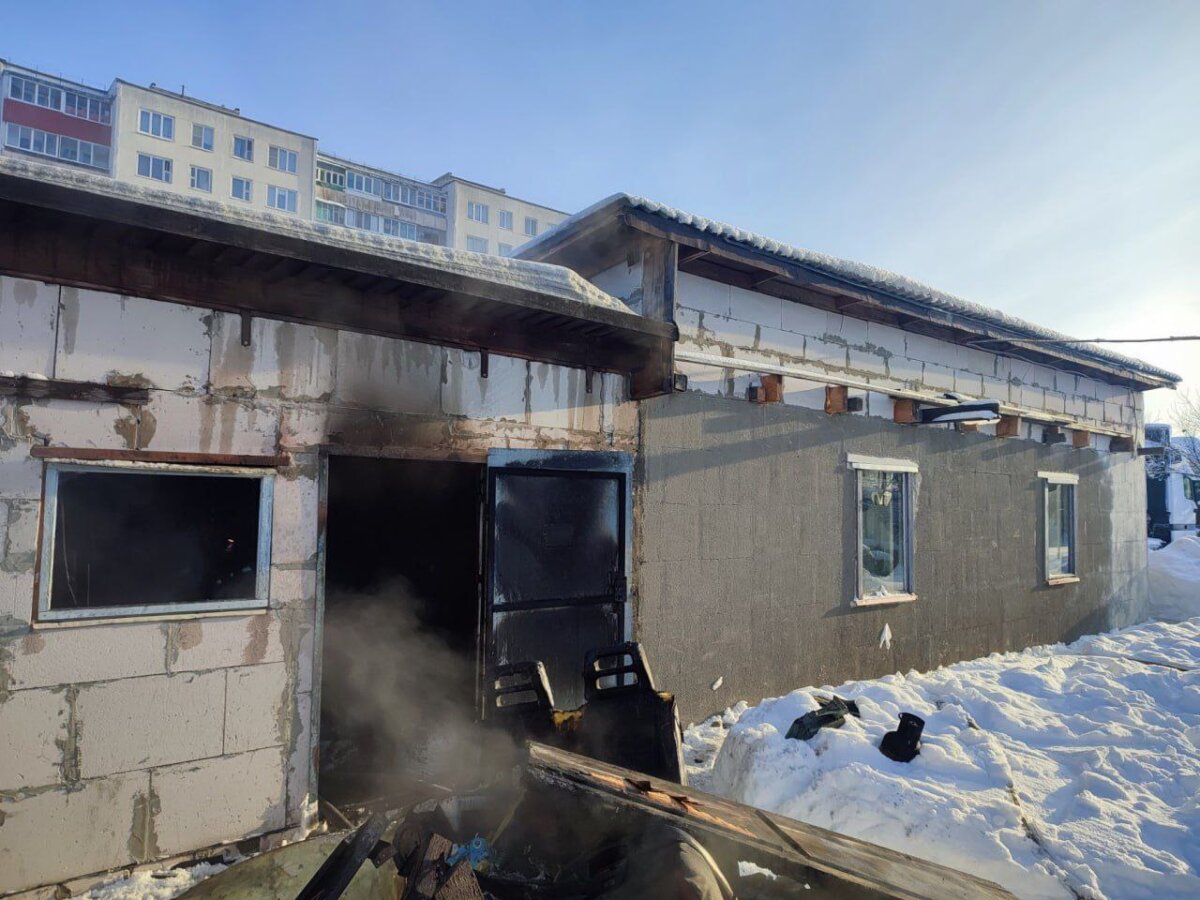 В Осиповичах горел сарай