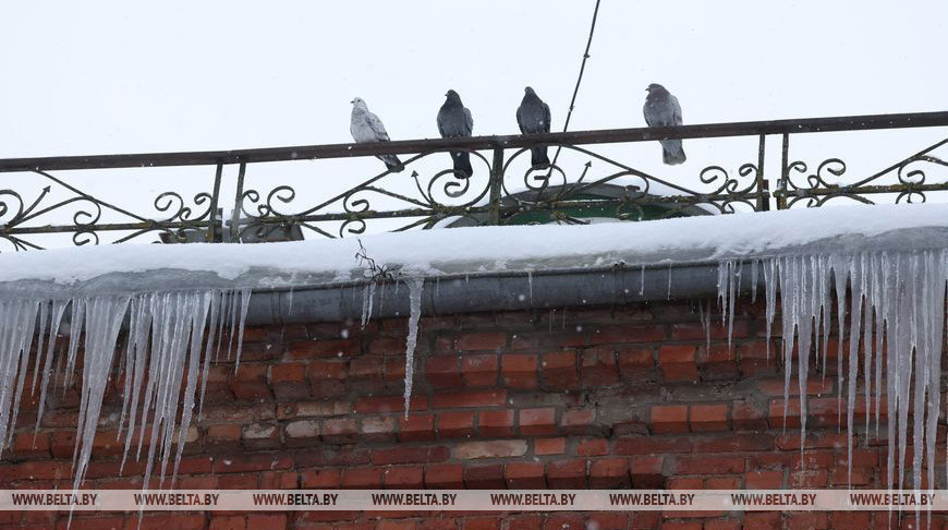 Сосульки и снежные шапки на крышах. О правилах безопасности возле зданий напоминают спасатели