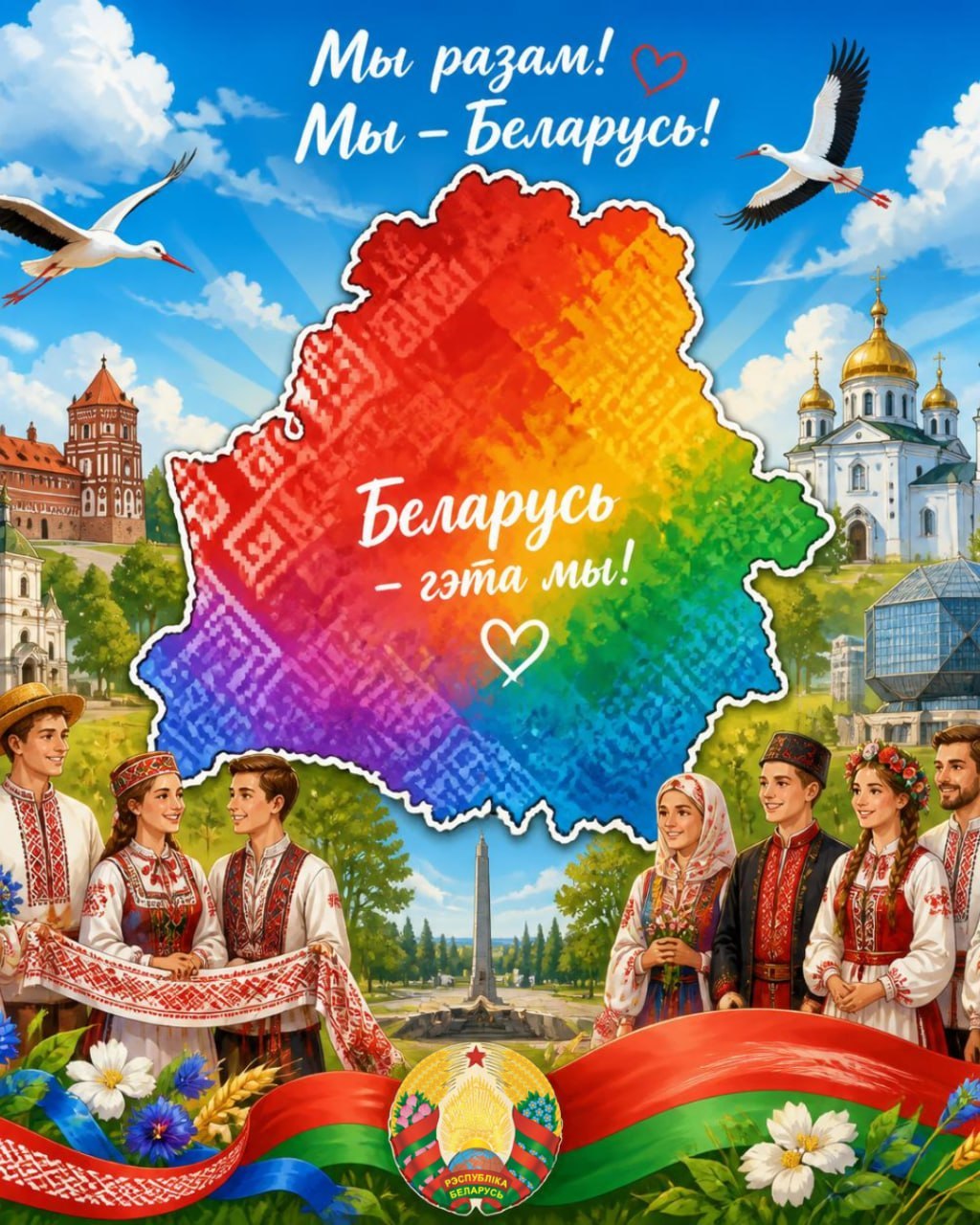 3 верасня па ўсёй краіне пачынаецца грамадска-палітычная акцыя «Беларусь адзіная», прымеркаваная да Дня народнага адзінства